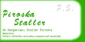 piroska staller business card